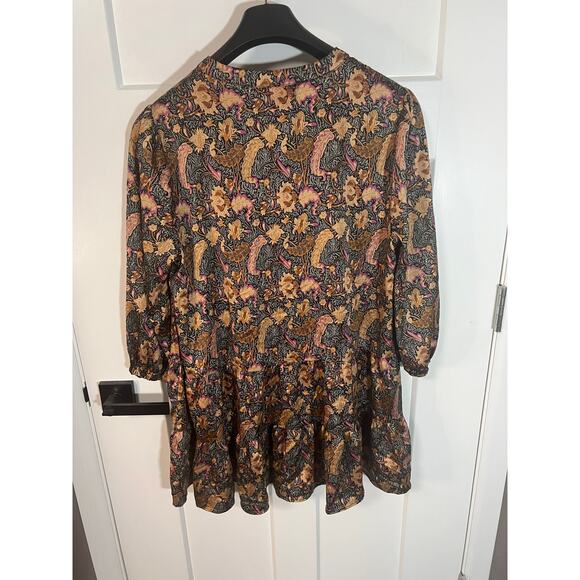 Melloday Satin Boho Dress | Womens Tiered Swing Dress Size XL Extra Large - Picture 4 of 8